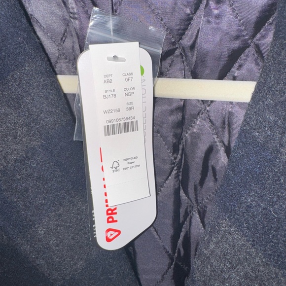 NWT J CREW Navy Gray Plaid Coat Ludlow Topcoat In Wool Blend 39R - Picture 6 of 7